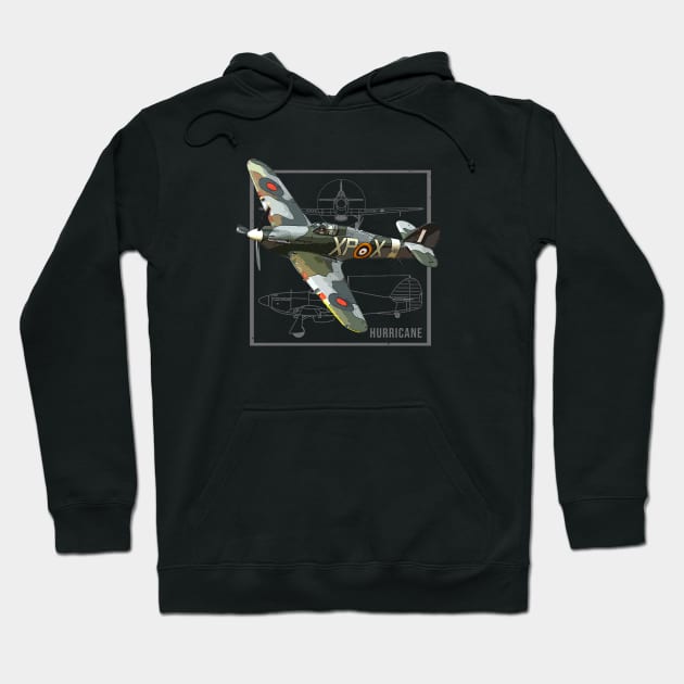 Hurricane | British WW2 Fighter Plane Hoodie by Jose Luiz Filho